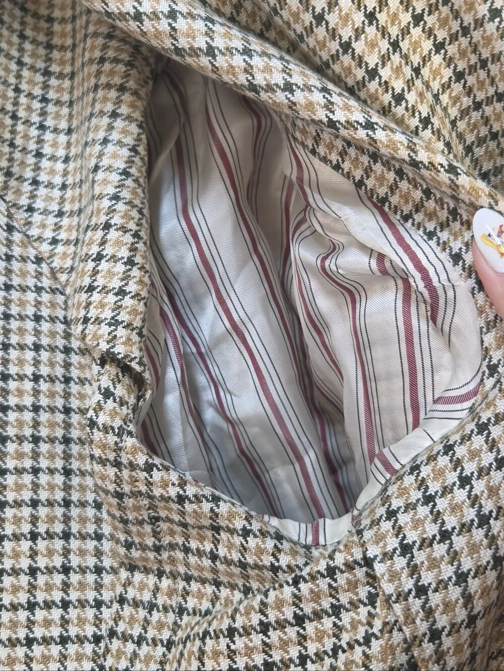 Boglioli K Jacket Houndstooth Beige Size 38R Two-Button Blazer